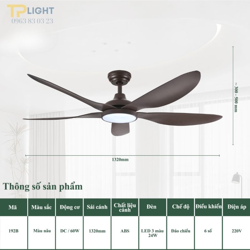 Quạt trần đèn 52YY-192