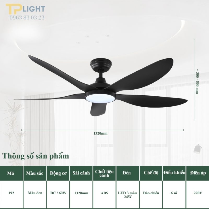 Quạt trần đèn 52YY-192