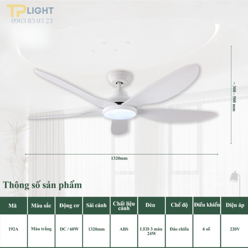 Quạt trần đèn 52YY-192