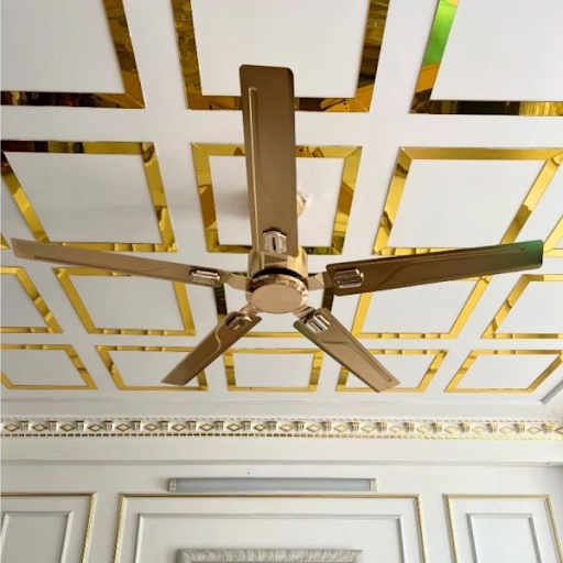 Mẫu quạt trần cánh sắt màu đồng sang trọng
