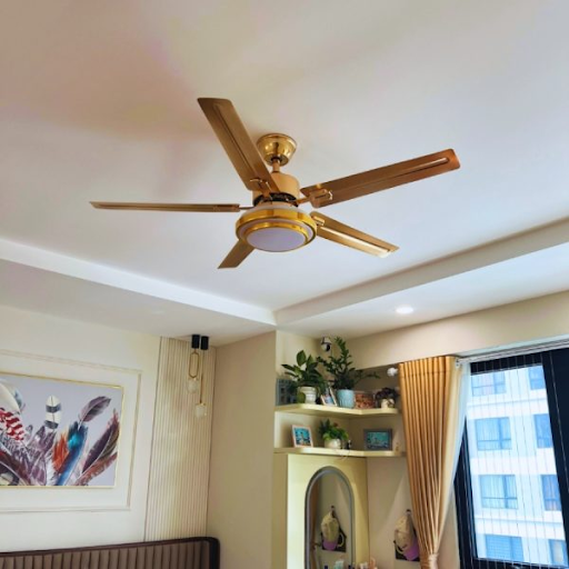 Mẫu quạt trần cánh sắt mang màu đồng tại TPLight