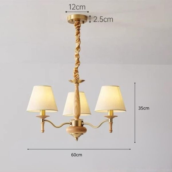 Đèn chùm tay nến chao lụa DC-2201-3
