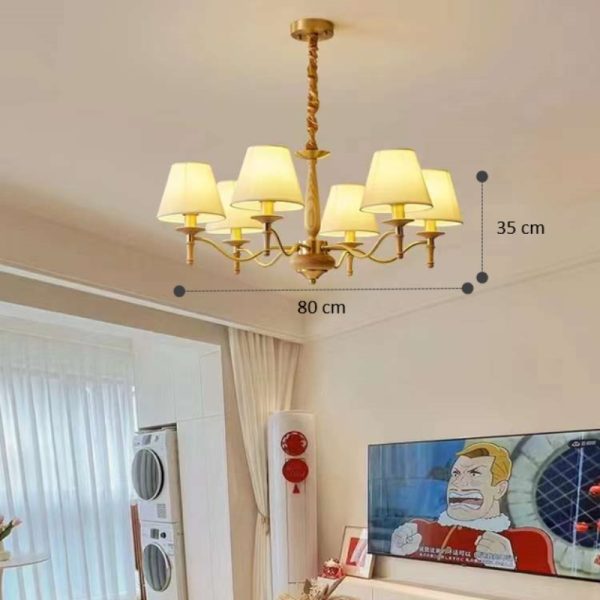 Đèn chùm tay nến chao lụa DC-2201-6
