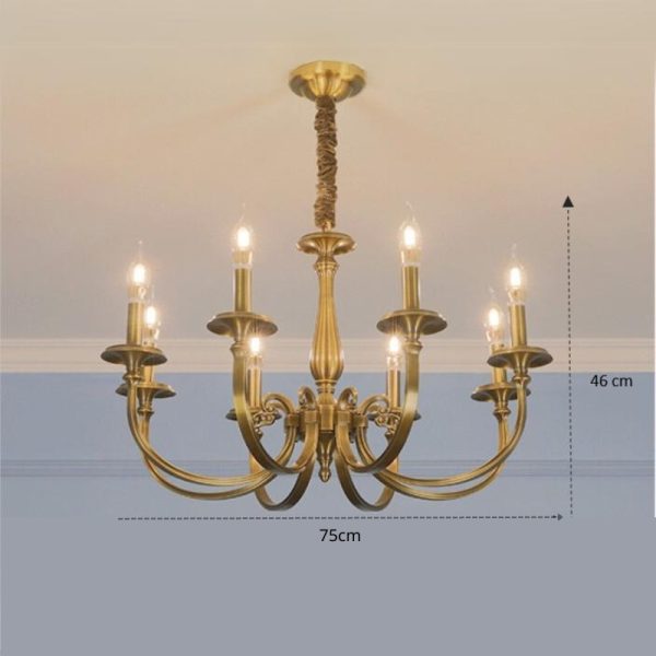 Đèn chùm tay nến thân đồng N8042/8
